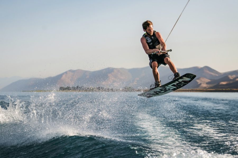 Photo Wakeboarder jumping